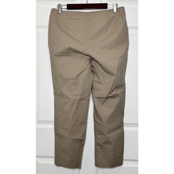 Lafayette 148 New York Bleecker Crop Leg Pants Career Trousers Khaki Tan Size 12 - Picture 5 of 9